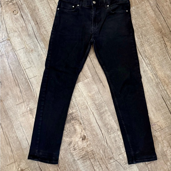 Men's Black Slim Coupe Étroite Denim Pants Size 34 - Picture 2 of 11